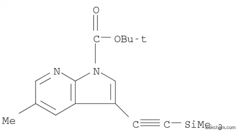 Molecular Structure of 1198103-89-7 (tert-Butyl 5-methyl-3-((trimethylsilyl)ethynyl)-1H-pyrrolo[2,3-b]pyridine-1-carboxylate)